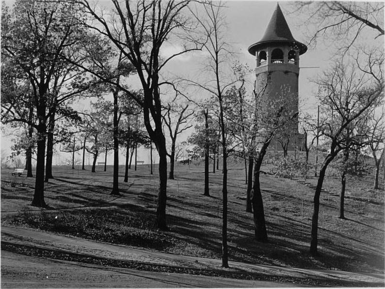 Tower Hill Park in Prospect Park Minneapolis, 1936, WPA, east view